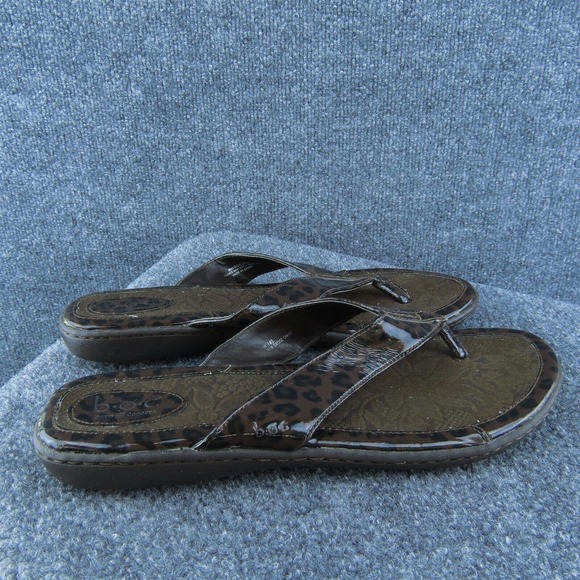 Born Concept Women Flip Flop Shoes Brown Synthetic Slip On Size 11‎ Medium - Picture 3 of 6